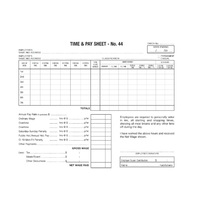 Time & Pay Sheet No 44 Zions 445 pack 500 175x215mm approximately 500