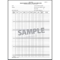 Wage Summary Sheets Zions 302C pack 25 A4 sheets