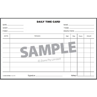 Record Card Zions Daily Time Form DTC Pack 250