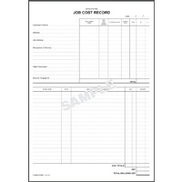 Record Card Zions Job Cost Record Pad JCR