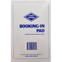 Booking In Pad Slips Zions Size: 185x120mm BKPD - per pad 