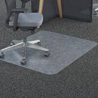 Chairmat Polycarbonate rectangle  90x120cm Marbig 87190 Suitable for any carpet thickness.