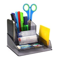 Desk Tidy Organiser Italplast I35 Tinted Grey
