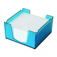 Memo Cube Holder Italplast with Plain Paper I130P Tinted Blue