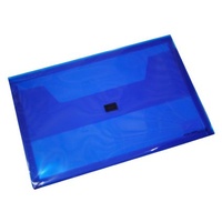Document Wallet FC velcro Foldermate Polyprop 399B Blue