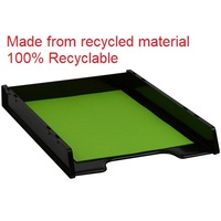 Desk Tray A4 I65 Black Slimline 40x350x260mm Italplast #I65GR Multi Fit RECYCLED *No remote or country deliveries