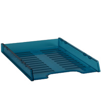 Desk Tray A4 I65 Blue Tint Slimline 40x350x260mm Italplast I65TBL Multi Fit Tinted Blue