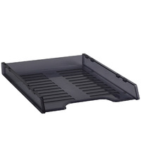 Desk Tray A4 I65 Grey Tint Slimline 40x350x260mm Italplast I65TGY Multi Fit Tinted Grey 