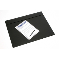 Desk Mat With Strip & Corners PVC Stitched + 487x610mm Black OMEDM 