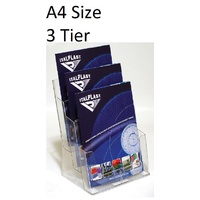 Brochure Holder A4 3 slot I555 - a4 3 tier brochure desk top