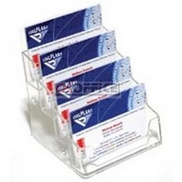 Business Card Stand 4 slot Clear - each 