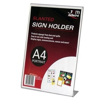 Sign Holder A4 Slanted Portrait 47401 Deflecto 210x297x65mm