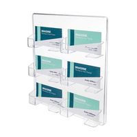 Business Card Stand 6 pocket wall mount Deflecto 70601 216x248x38mm