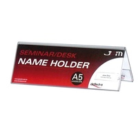 Name Plate Delegate Card 210x75x65mm (D) Landscape Folded Deflecto 48701 Conference Card Holder 