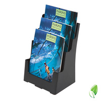 Brochure Holder A4 3 slot 97304 Deflecto Black Recycled