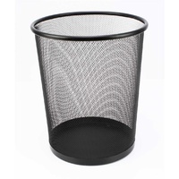 Wastebasket Mesh Black 14 Litre Metal Round I 341 