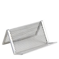 Business Card Stand Mesh Italplast I347S Metal Silver