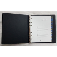 Ring Bound PVC A5 Telephone/Address Bk Wiro Black
