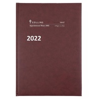  Appointment  Diary  2022 A4 2 Pages To A Day 144F 15 minutes Collins JAN-DEC