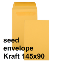 Seed pocket envelopes 145x90mm no 7 GOLD self seal plain Cumberland 619262 box 500 Kraft gold