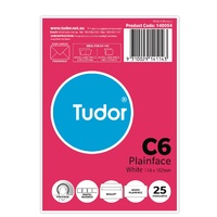 Envelope 114x162 C6 [PO] [PrS] box 500 Tudor 140054 White Post Office Squares Press Self Seal