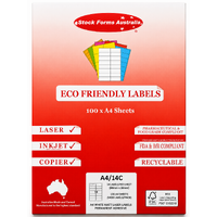 Labels 14up Copier Laser Inkjet box 100 sheets Rediform A414C A4 98x38mm