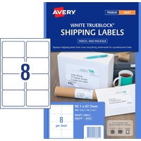 Labels  8up Inkjet J8165 White 936039 box 50 Avery Permanent 