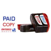 Stamp Pre-inked PAID COPY ENTERED 49593 MultiStamp Office Stackers Paid / Copy / Icon Entered and date space /