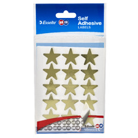 Label Quik Stik Flat Pack Gold Star Large 60 LABELS 20mm QUIKSTIK Esselte