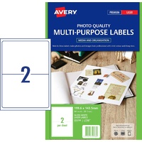 Labels  2up L7768 Laser Avery 959768 Photo Glossy Colour Pack 25 labels per pack 