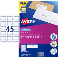 Labels 45up Laser L7156 Avery 959061 box 100 White 