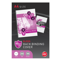 Binding Cover A4 Gloss 250gsm White box 100 Ibico BCG250W100 