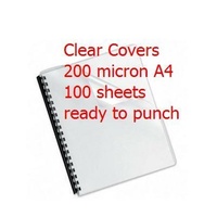 Binding Cover Clear A4 200 Micron box 100 Meter AC200