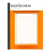 Rediform Triplicate feint ruled book carbonless 10x8 RB303L - pack 5 