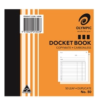 Docket Books No 50 Duplicate Carbonless 100x125mm 