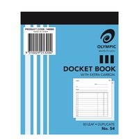 Docket Books Carbon Duplicate #54 125 x 100mm 140989 