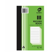 Plain Ruled Books Carbon Record 8x5 Triplicate 705 Carbonless 07354 - 200 x 125mm