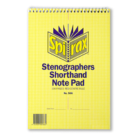 Notebook 225x149mm 100 PAGE Spirax 566 Pack 20 7mm Shorthand Stenographers 