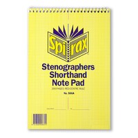 Notebook 225x149mm 200 PAGE Spirax 566A Pack 10 7mm Shorthand Stenographers 