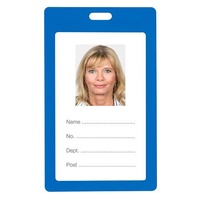ID Card Holder Plastic Portrait Blue Pack 6 9901001 Rexel