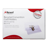  Name Badge Pin & Clip box 50 Recycled Rexel 90051 Convention Cardholder 