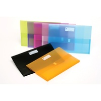 Document Wallet FC Marbig Polypick PP 2011099 pack 12 Summer Colours Translucent Foolscap