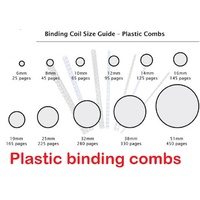  Binding Coils 21 ring Plastic Combs please choose your size and colour