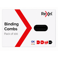 Binding Coil 21 loop Plastic 20mm Black Box 100 Rexel 45575 #12155 Bind Capacity 160 sheets