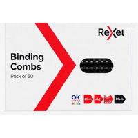 Binding Coil 21 loop Plastic 25mm Black Plastic  box 50 BEP25BK50 Rexel 45585 #12160 Bind Capacity 225 sheets
