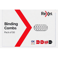 Binding Coil 21 loop Plastic 25mm White Box 50 Rexel 45590 Bind Capacity 225 sheets