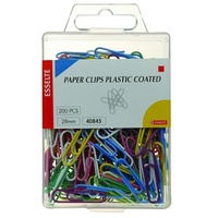  Paper Clips Round 28mm Vinyl coated Metal Box 200 Esselte 40845 Small
