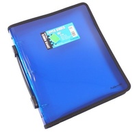 A4 Zipper ringBinder 887 3 ring 25mm BLUE Foldermate Compendium