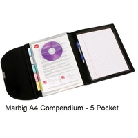 Compendium 5 pocket Marbig Metallic Black 90069 - each 