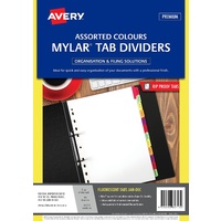 Dividers A4 Avery Mylar White January to December Index Fluoro Tabs 85713